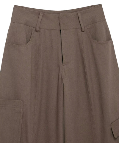 Comprar calça barrel cargo feminina marrom detalhe do cós barata Anellimn