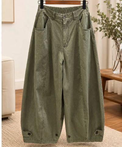 Comprar Calça Barrel Feminina Brim Cintura Elástica Perna Ampla barato e em Promoção ANELLIMN