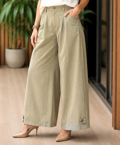 Comprar Calça Barrel Feminina Brim Cintura Elástica Perna Ampla barato e em Promoção ANELLIMN