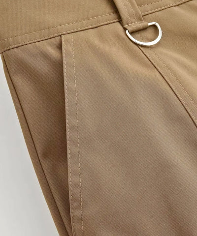 Calça Cargo Feminina Barrel Bolsos Zíper Casual | Creta