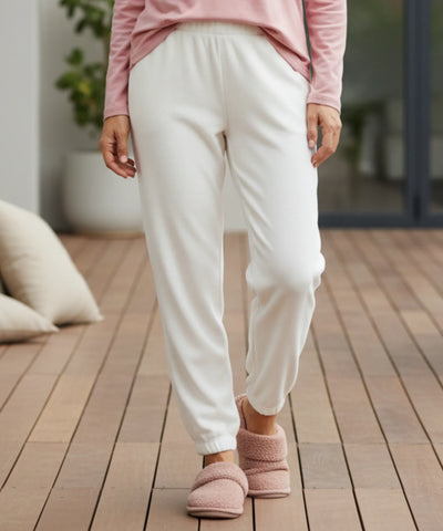 Comprar calça de pijama feminino fleece inverno jogger macio quentinho cintura elástica térmica barato ANELLIMN