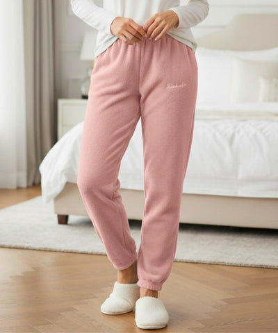 Comprar calça de pijama feminino fleece inverno jogger macio quentinho cintura elástica térmica barato ANELLIMN