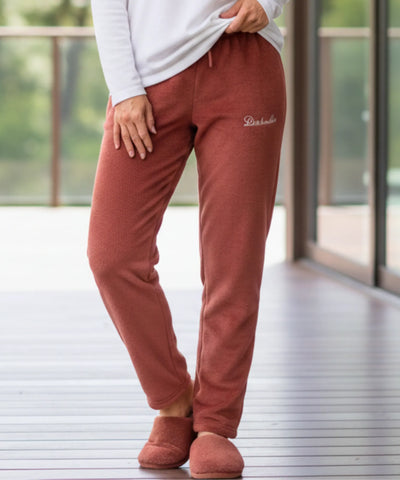 Comprar calça de pijama feminino fleece inverno jogger macio quentinho cintura elástica térmica barato ANELLIMN