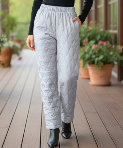 Comprar calça feminina térmica acolchoada matelassê inverno cintura alta quentinha elegante promoção ZARA

