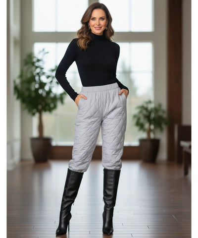 Comprar calça feminina térmica acolchoada matelassê inverno cintura alta quentinha elegante promoção ZARA

