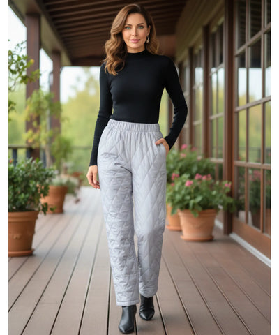 Comprar calça feminina térmica acolchoada matelassê inverno cintura alta quentinha elegante promoção ZARA

