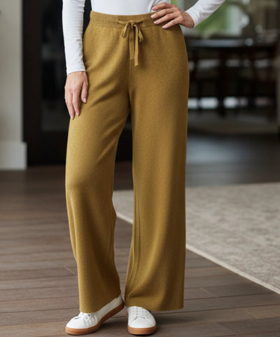 Comprar calça feminina tricot malha macia confortável cintura alta elástica casual barata ou em promoção ZARA