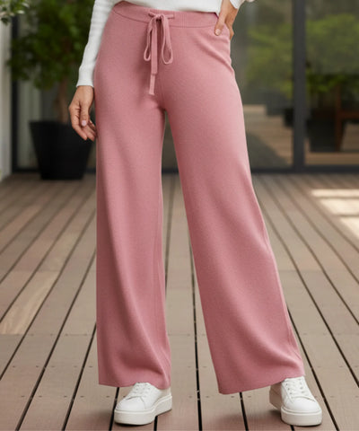 Comprar calça feminina tricot malha macia confortável cintura alta elástica casual barata ou em promoção ZARA