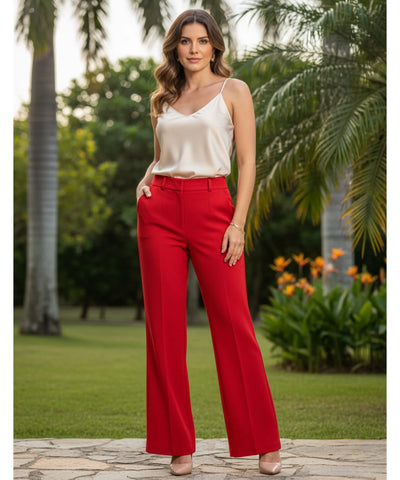 Calça Flare Alfaiataria Feminina Social Elegante | Pansy