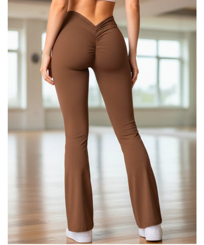 Calça Flare Feminina Cintura Alta Boca de Sino Elástica Yoga