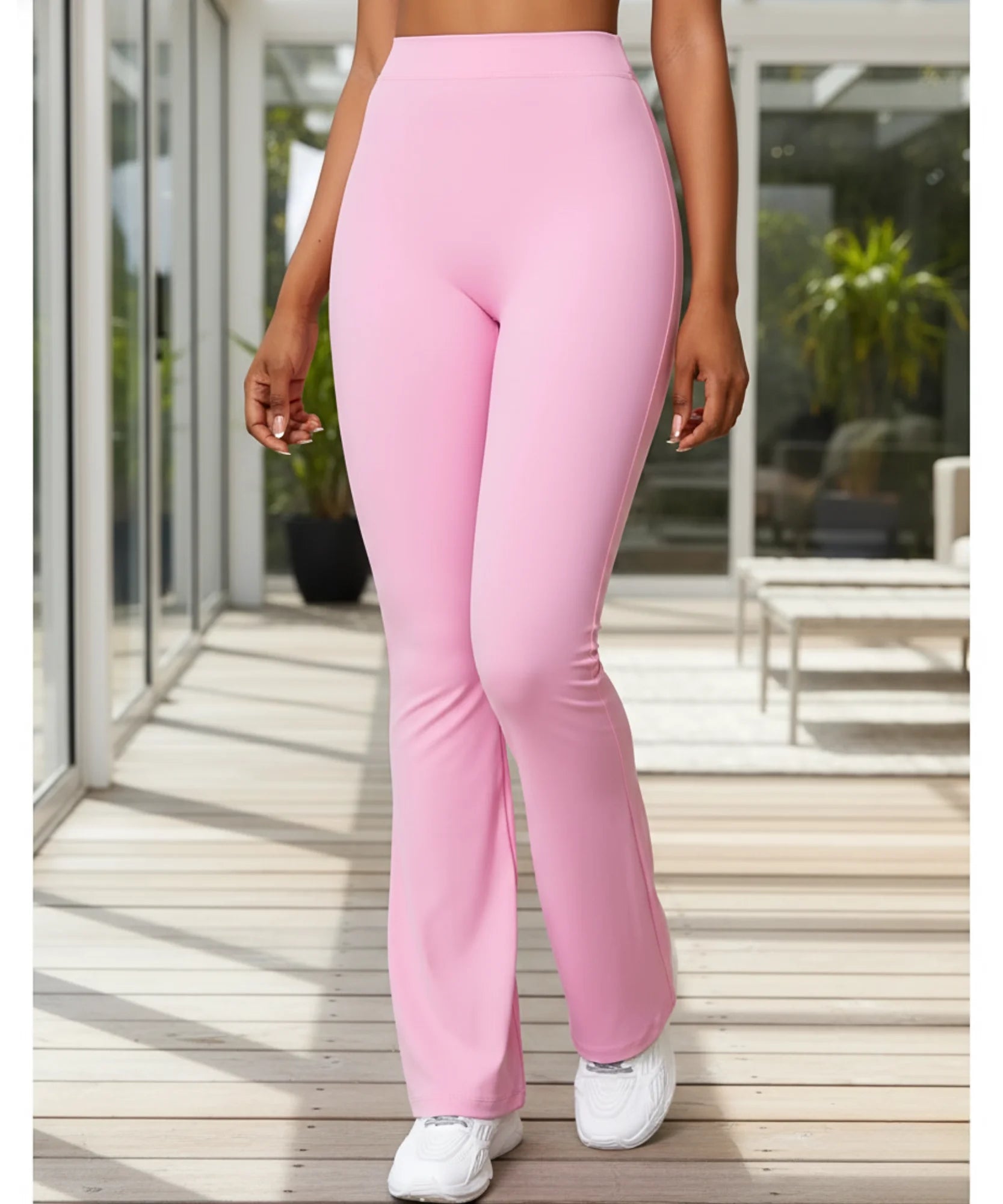 Calça Flare Feminina Cintura Alta Boca de Sino Elástica Yoga