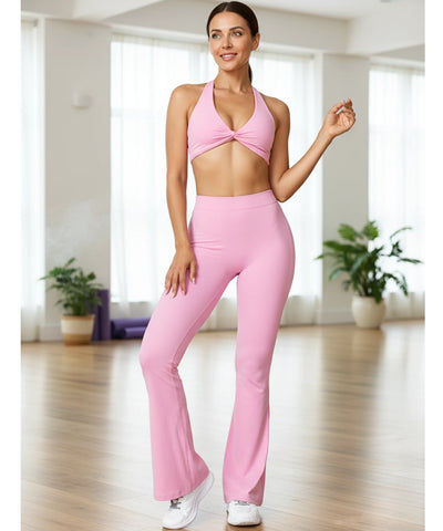 Calça Flare Feminina Cintura Alta Boca de Sino Elástica Yoga