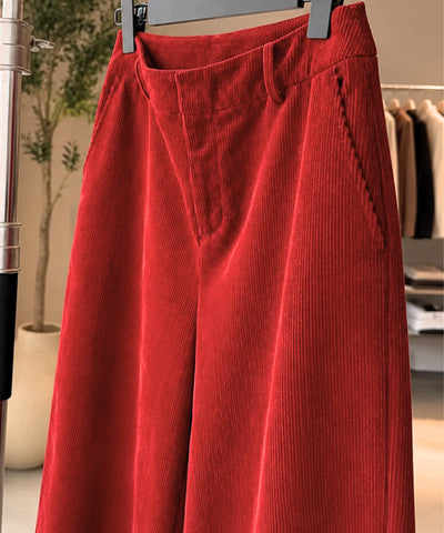 Comprar Calça Flare Feminina Veludo Cotelê Cintura Alta Vermelha barato em promoção ANELLIMN