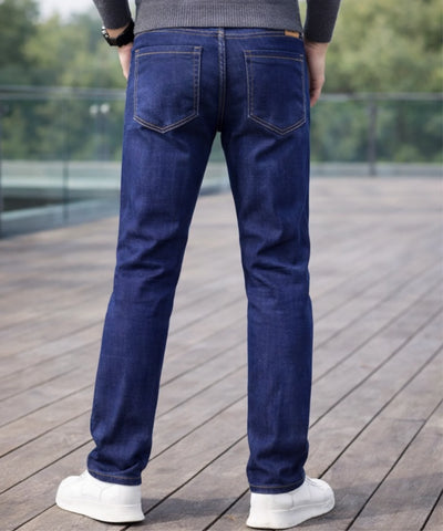  Comprar calça jeans masculina reta forro pelúcia térmica sherpa inverno em promoção ANELLIMN 