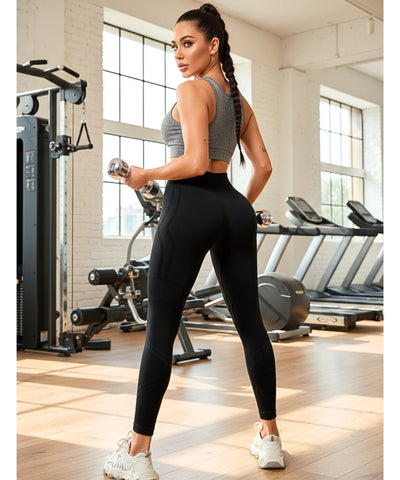 Comprar calça legging academia feminina cintura alta fitness suplex modeladora preta rosa promoção ANELLIMN