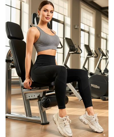 Comprar calça legging academia feminina cintura alta fitness suplex modeladora preta rosa promoção ANELLIMN