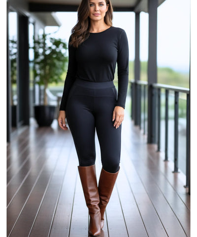 Comprar calça legging feminina cintura alta efeito levanta bumbum recortes laterais modeladora barata AREZZO