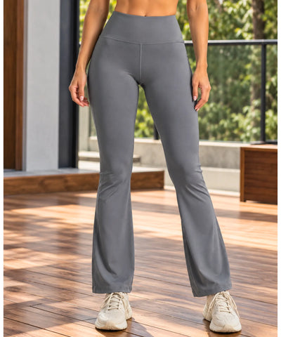 Comprar calça legging flare cintura alta cinza em promoção Anellimn