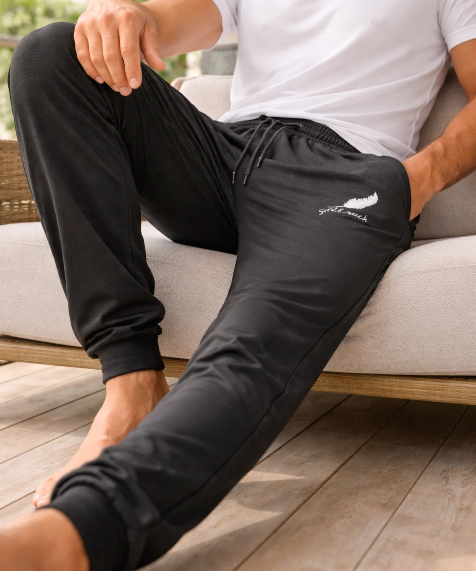 Comprar calça masculina malha mesh respirável barato ANELLIMN