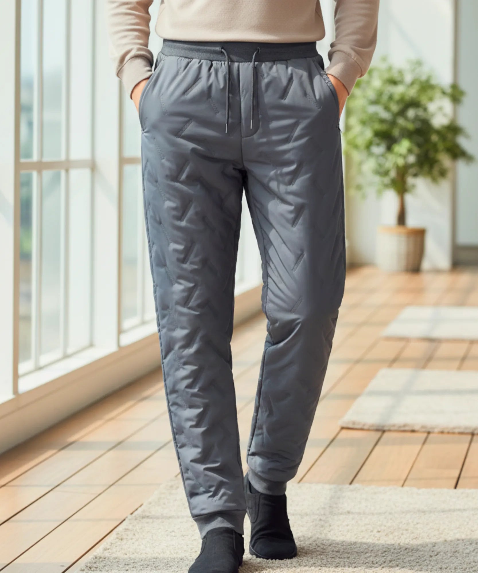 Comprar calça masculina térmica forrada com pelúcia para inverno rigoroso, confortável e com visual esportivo em promoção