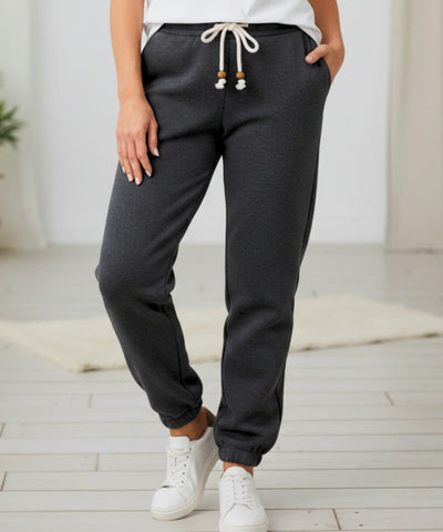 Comprar calça moletom feminina forrada fleece jogger peluciada inverno cintura alta cordão térmica barato ou em promoção  ZARA