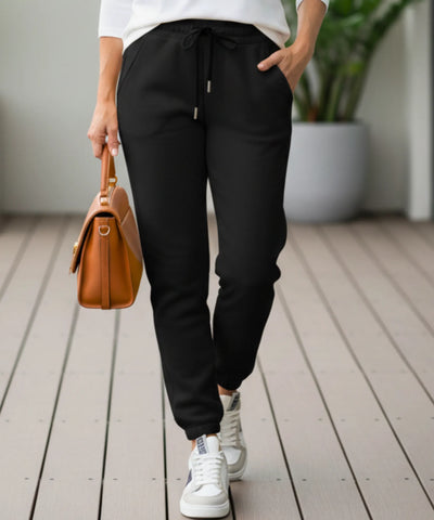Comprar calça moletom feminina forrada fleece jogger peluciada inverno cintura alta cordão térmica barato ou em promoção  ZARA