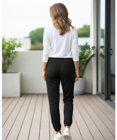 Comprar calça moletom feminina forrada fleece jogger peluciada inverno cintura alta cordão térmica barato ou em promoção  ZARA