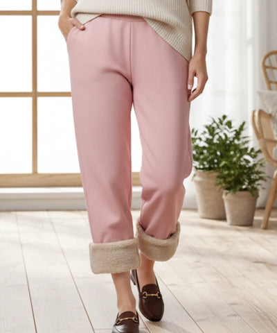 Comprar calça moletom feminina forrada fleece jogger peluciada inverno cintura alta cordão térmica barato ou em promoção  ZARA