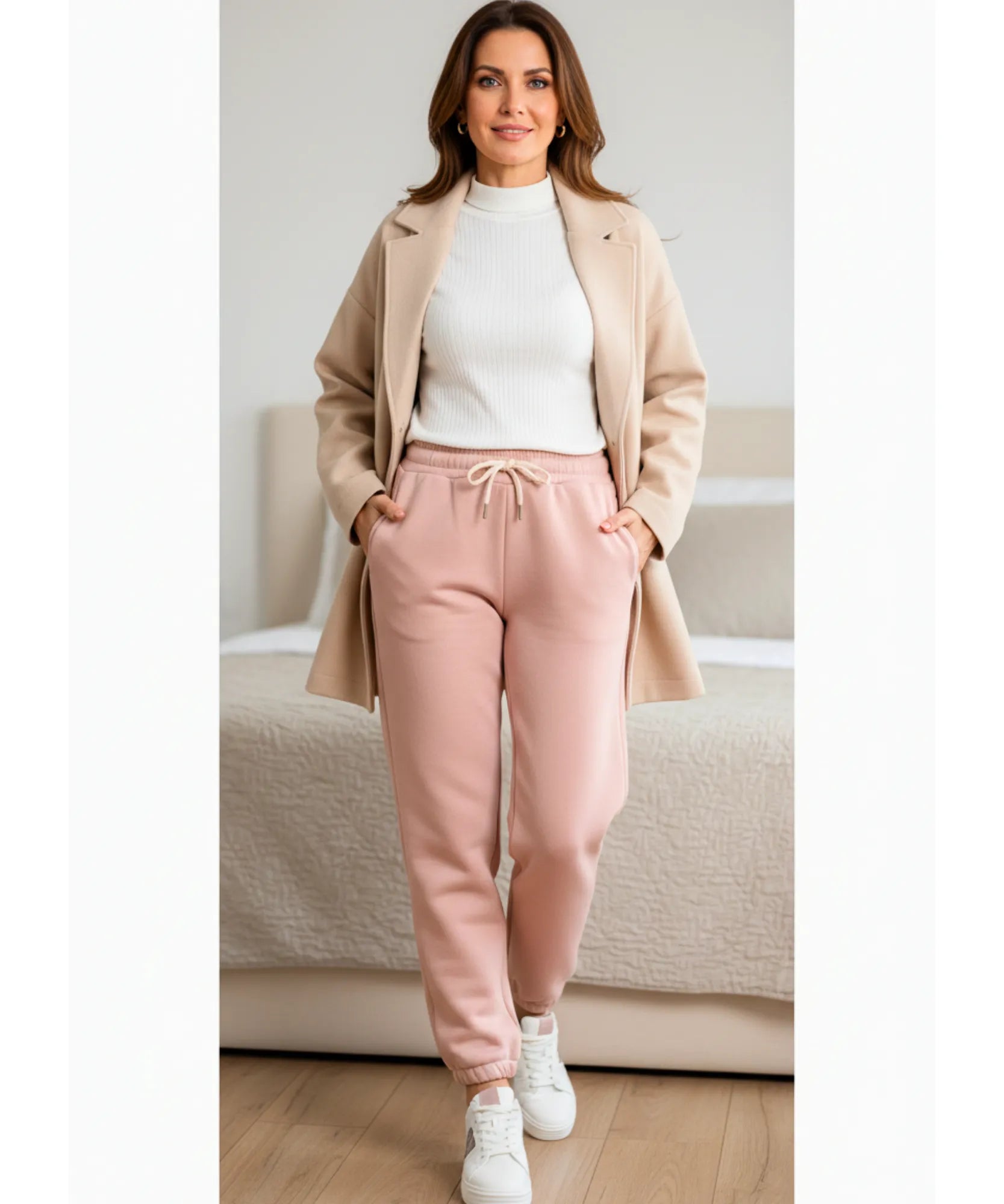 Comprar calça moletom feminina forrada fleece jogger peluciada inverno cintura alta cordão térmica barato ou em promoção  ZARA
