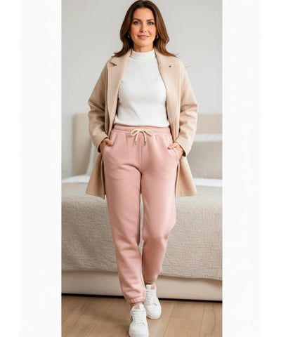 Comprar calça moletom feminina forrada fleece jogger peluciada inverno cintura alta cordão térmica barato ou em promoção  ZARA