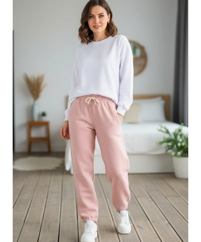 Comprar calça moletom feminina forrada fleece jogger peluciada inverno cintura alta cordão térmica barato ou em promoção  ZARA
