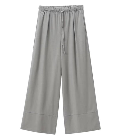 Calça pantalona feminina cinza, peça still sem modelo