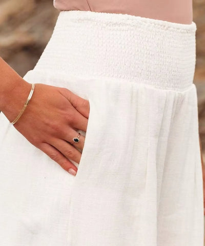 Comprar calça pantalona feminina fluida cós franzido elástico com bolsos leve para o verão em promoção ZARA