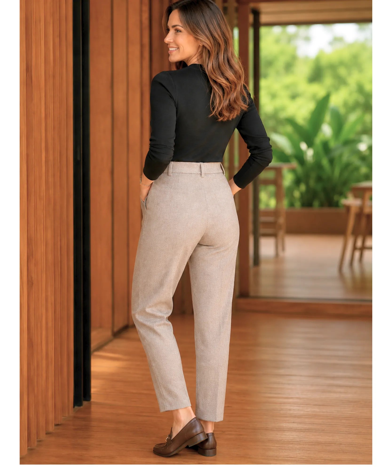 Comprar calça social feminina lã premium alfaiataria elegante esporte fino barato em promoção ZARA