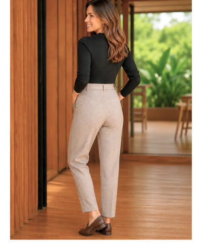 Comprar calça social feminina lã premium alfaiataria elegante esporte fino barato em promoção ZARA