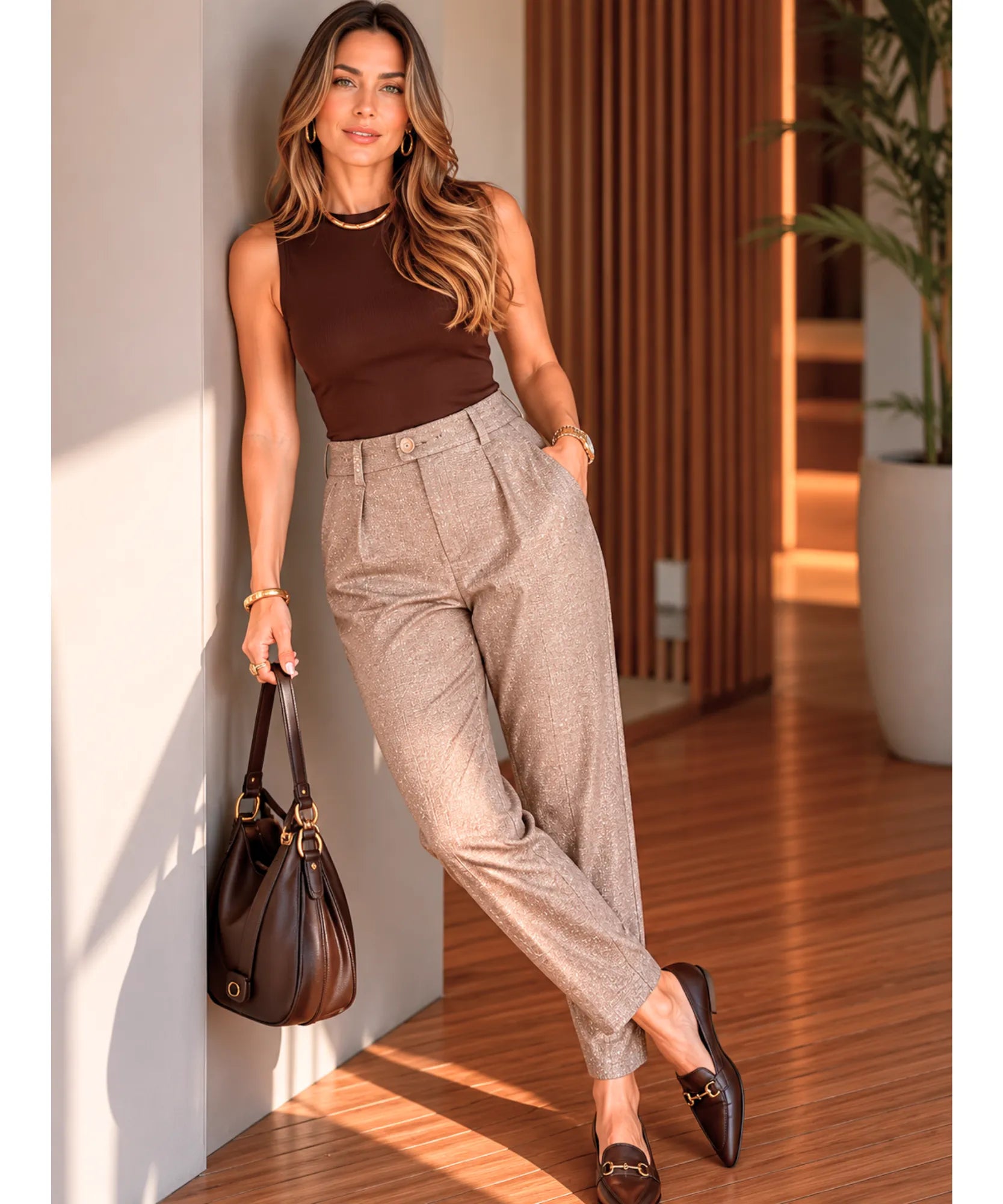 Comprar calça social feminina lã premium alfaiataria elegante esporte fino barato em promoção ZARA
