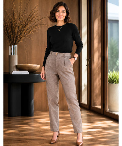 Comprar calça social feminina lã premium alfaiataria elegante esporte fino barato em promoção ZARA