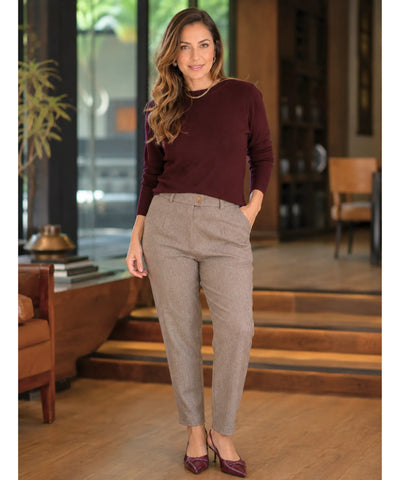 Comprar calça social feminina lã premium alfaiataria elegante esporte fino barato em promoção ZARA