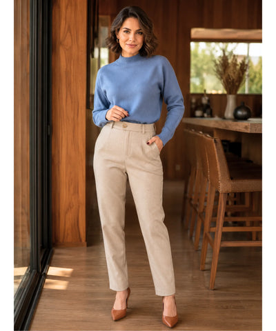 Comprar calça social feminina lã premium alfaiataria elegante esporte fino barato em promoção ZARA