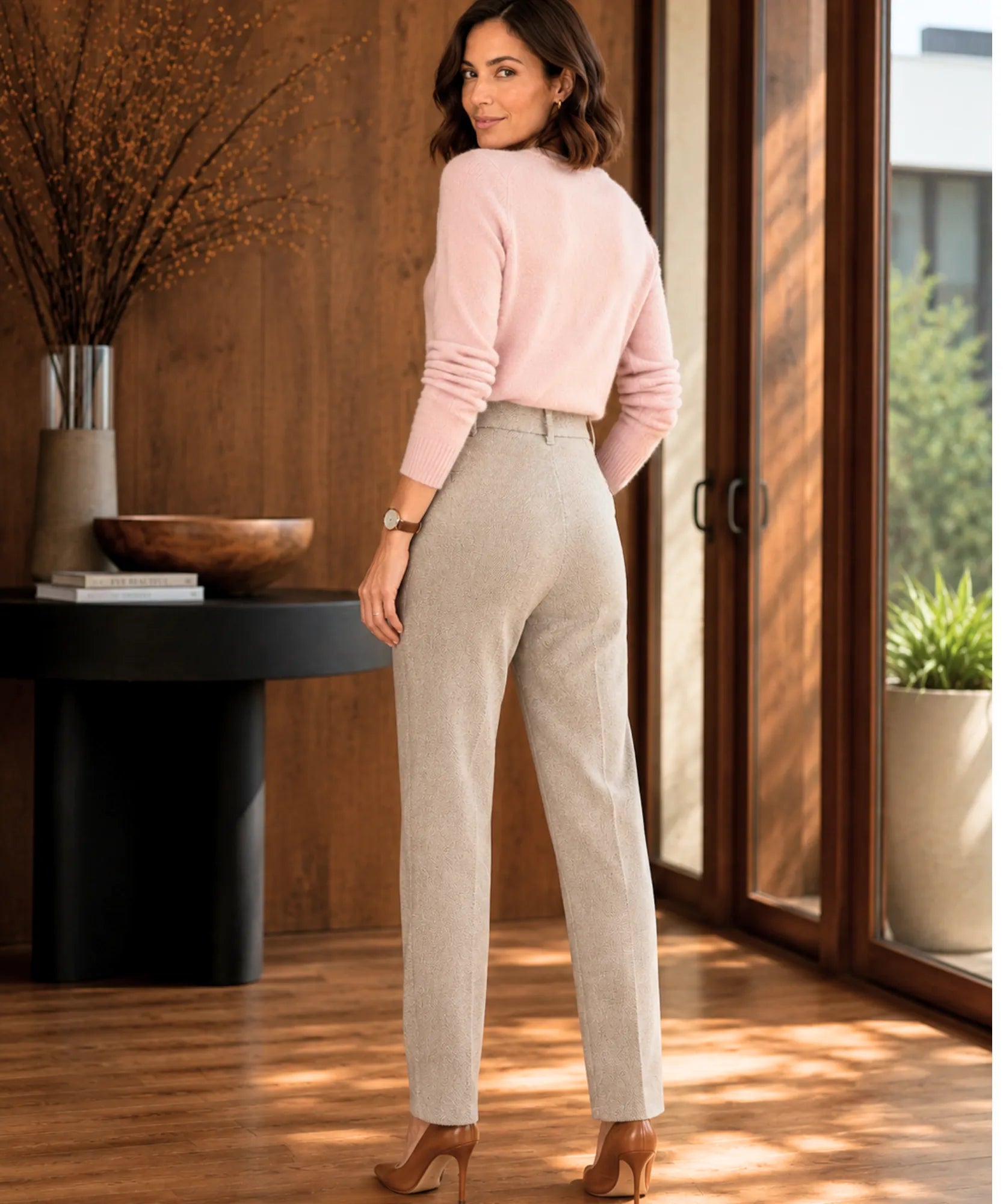 Comprar calça social feminina lã premium alfaiataria elegante esporte fino barato em promoção ZARA