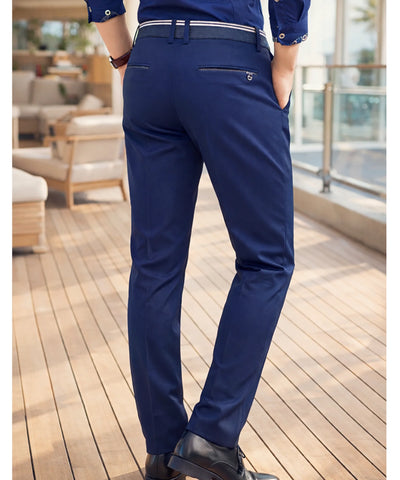 Comprar calça social masculina slim fit elastano anti-rugas confortável trabalho escritório em promoção ANELLIMN