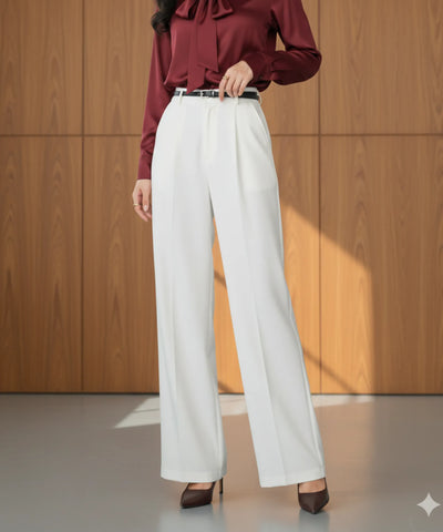 Calça Wide Leg Alfaiataria Feminina com Pregas Premium | Celi