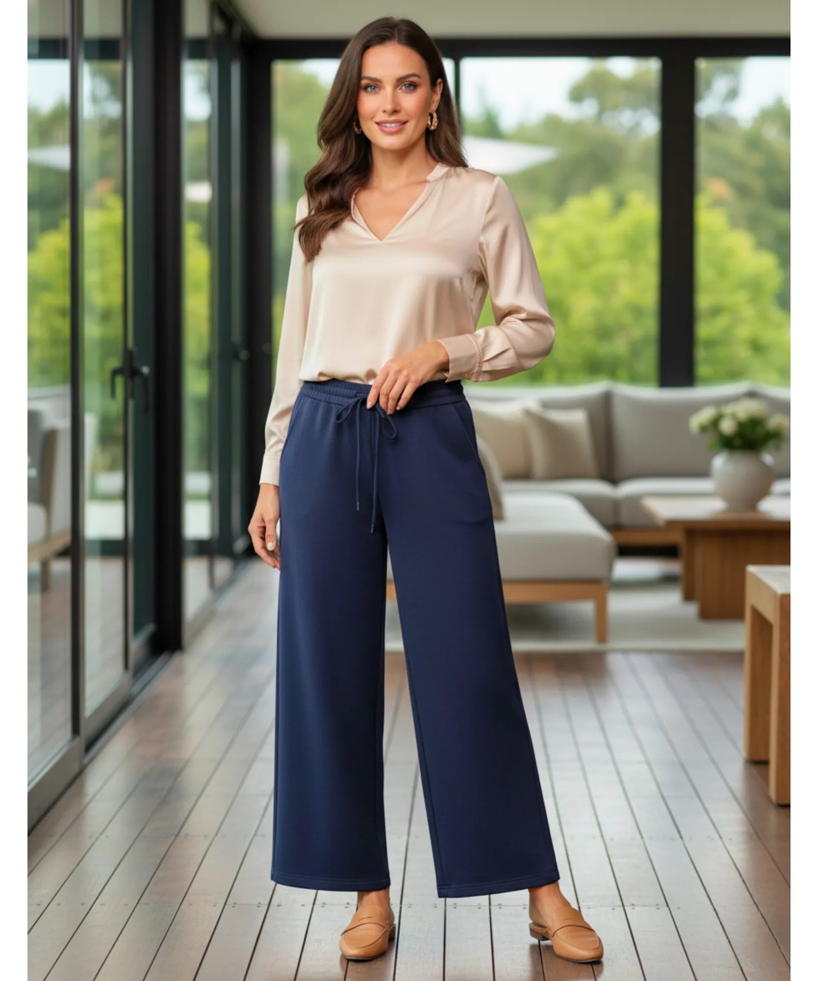 Comprar calça wide leg streetwear feminina moletom oversized confortável com bolsos em promoção ZARA