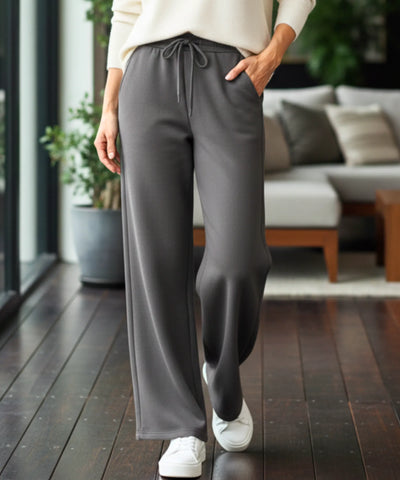 Comprar calça wide leg streetwear feminina moletom oversized confortável com bolsos em promoção ZARA