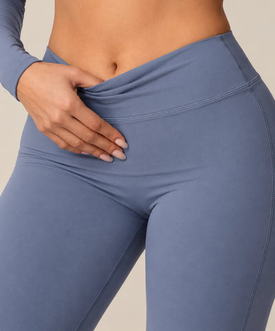 Comprar calça yoga feminina wide leg azul cós largo barata Anellimn