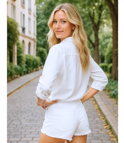 Camisa Feminina Manga Longa de Linho com Algodão Elegante | Tessi