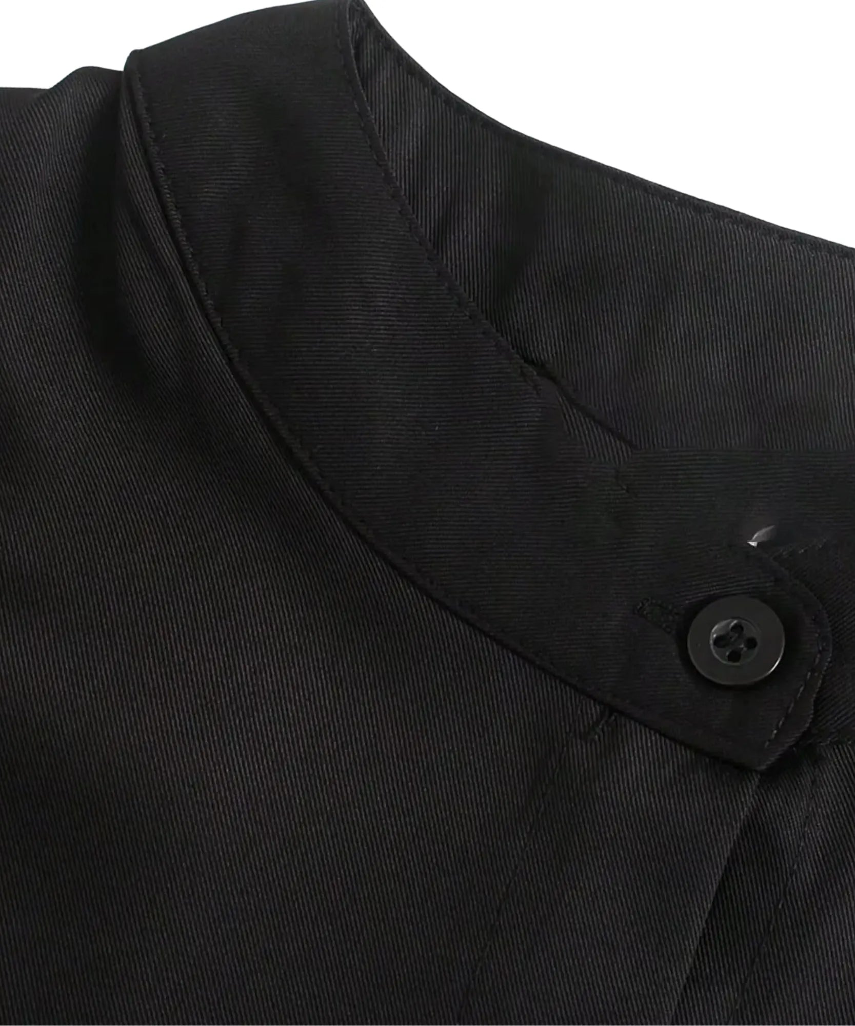 Comprar camisa preta feminina botões no tom em promoção Anellimn