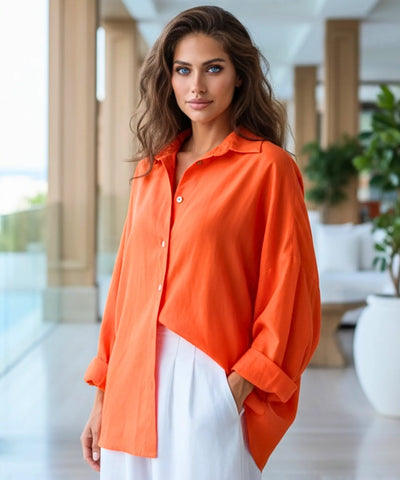 Camisa de Linho Feminina Oversized Atemporal | Lime