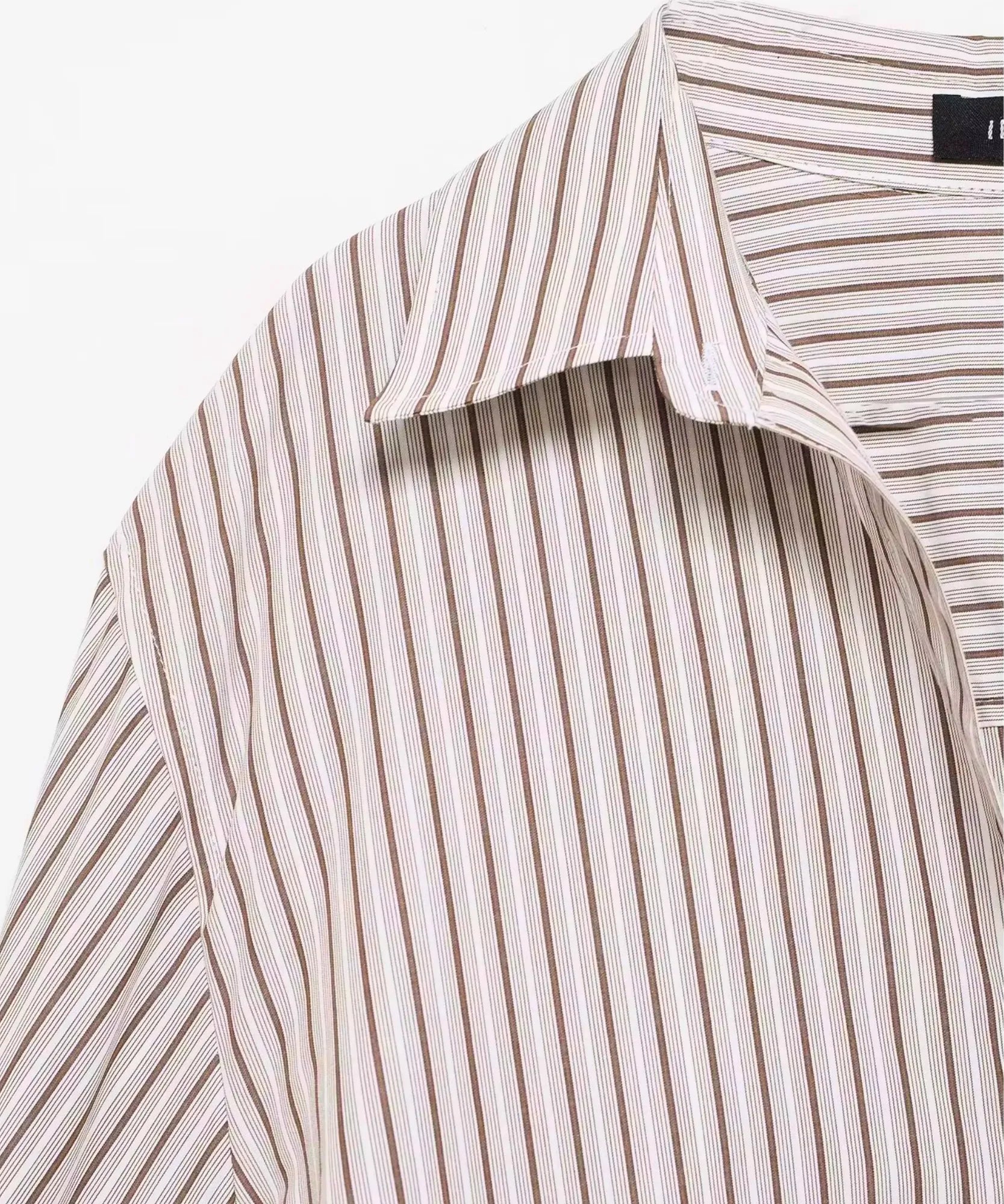 Comprar camisa listrada feminina bege em promoção Anellimn