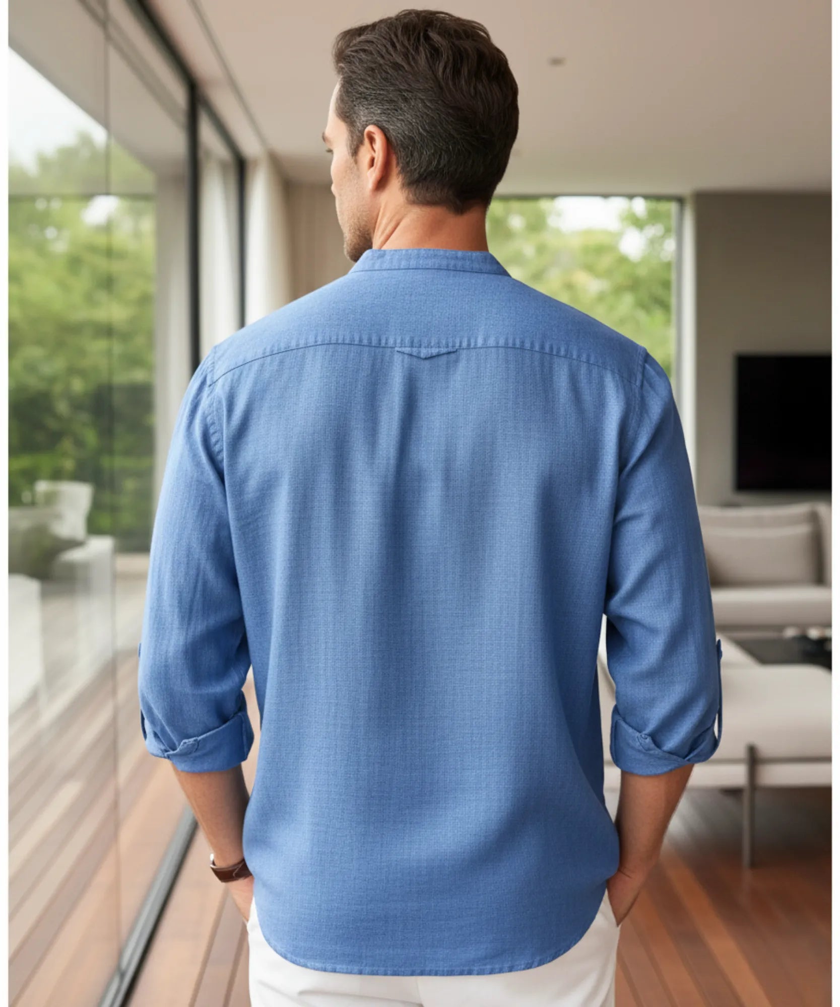 Comprar camisa masculina algodão linho respirável casual trabalho premium confortável barato promoção ZARA